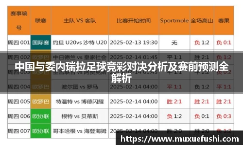 J9中国与委内瑞拉足球竞彩对决分析及赛前预测全解析